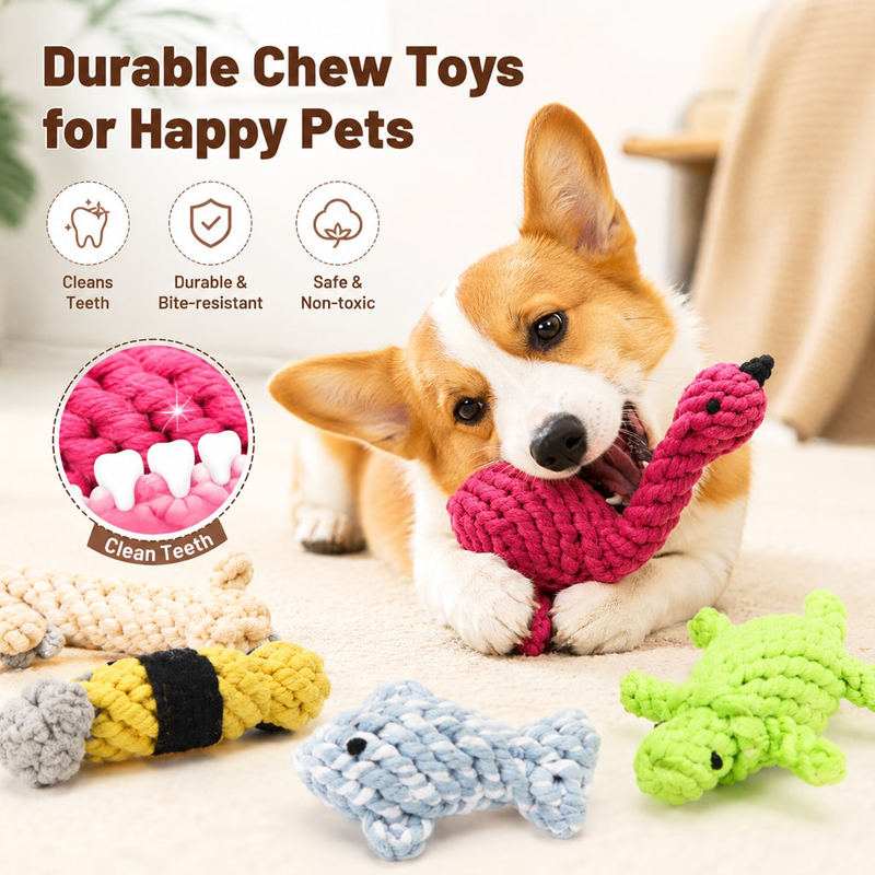 Interactive Squeaky Plush Dog Toy - ألعاب للكلاب مقاومة للعض، مصنوعة من