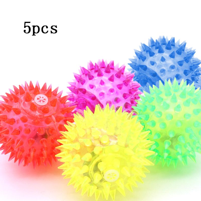 Interactive Squeaky Plush Dog Toy - 5 قطعة ضوء المتابعة LED دغة