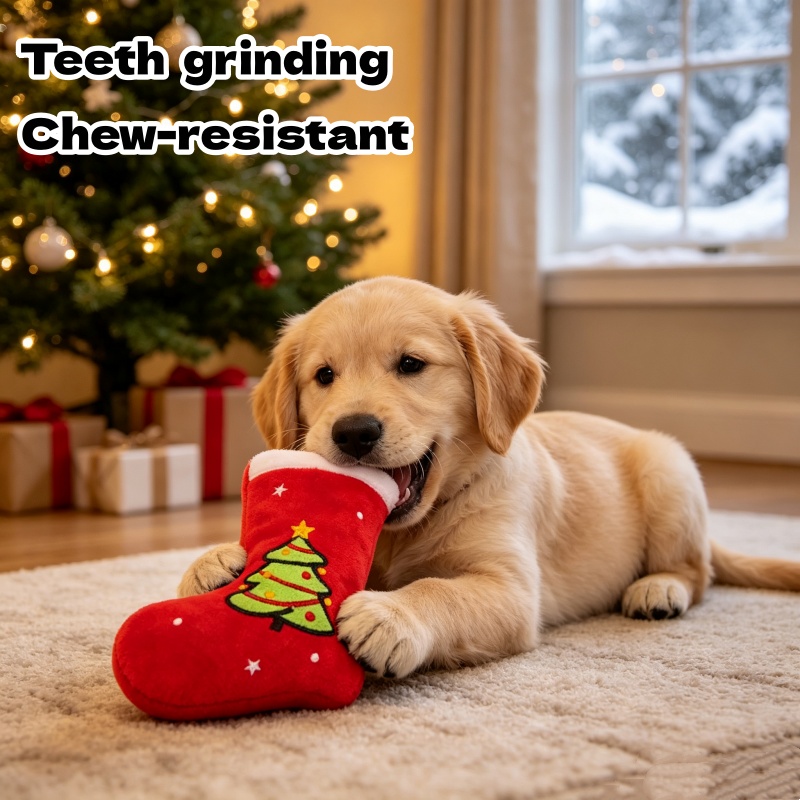 لعبة صوتية محشوة على شكل جورب  - مراجعة Interactive Squeaky Plush Dog Toy وسعره